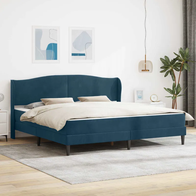 Lovos rėmas su galvūgalio Mėlyna 200 x 200 cm Aksomas