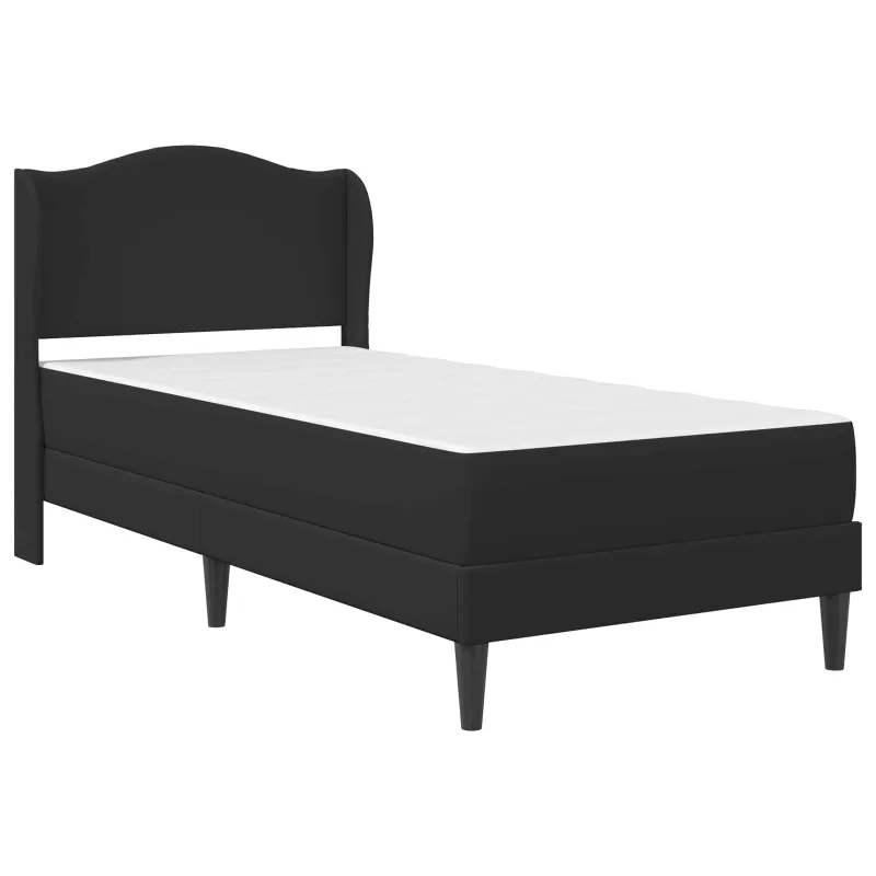 Lovos rėmas su galvūgalio Juoda 90 x 190 cm Dirbtinė oda