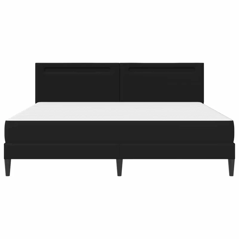 Lovos rėmas su LED juostelėmis Juoda 180 x 200 cm Dirbtinė oda