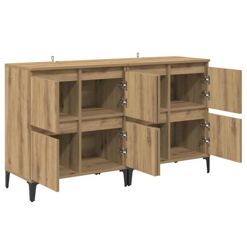 Šoninės lentynos 2 pcs Amatininkų ąžuolas 60 x 35 x 70 cm