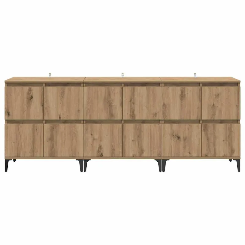 Šoninės lentynos 3 pcs Amatininkų ąžuolas 60 x 35 x 70 cm