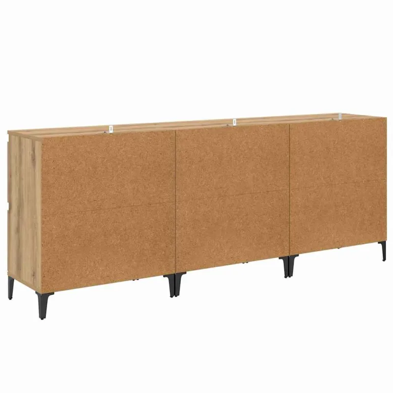 Šoninės lentynos 3 pcs Amatininkų ąžuolas 60 x 35 x 70 cm