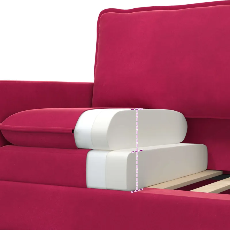 Sofos komplektas 2 pcs Vyno raudona Aksomas