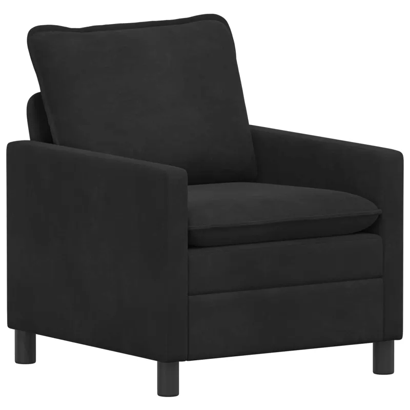 Sofos komplektas 2 pcs Juoda Aksomas