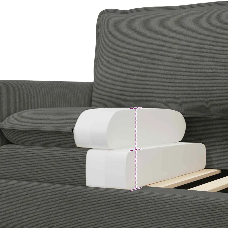 Sofos komplektas 2 pcs Tamsiai pilka Audinys