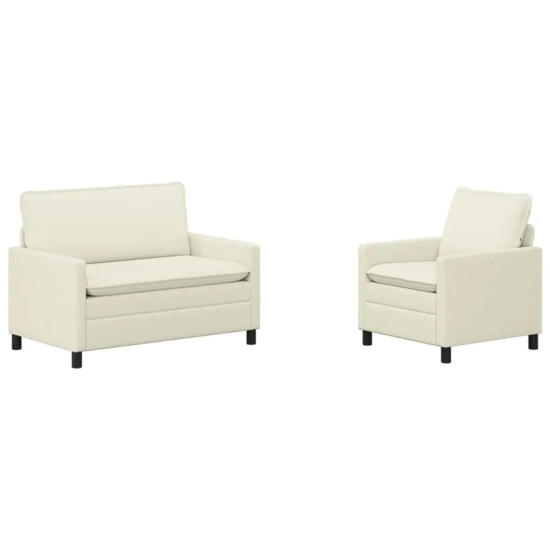 Sofos komplektas 2 pcs Kreminė Audinys