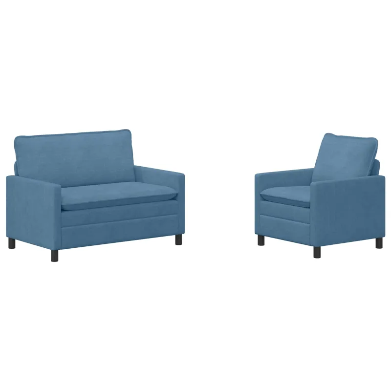 Sofos komplektas 2 pcs Mėlyna Audinys