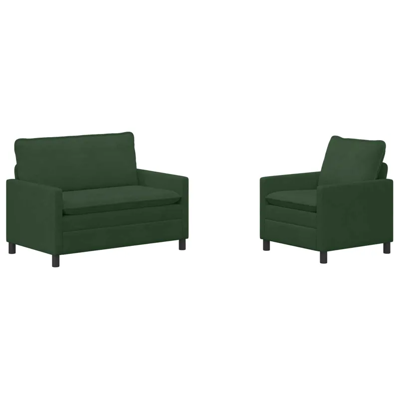 Sofos komplektas 2 pcs Džiunglių žalia Audinys