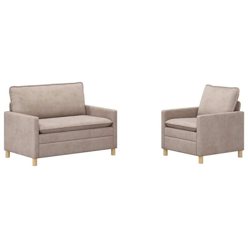Sofos komplektas 2 pcs Smėlio Poliesteris