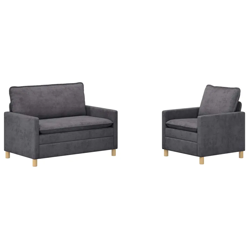 Sofos komplektas 2 pcs Tamsiai pilka Poliesteris