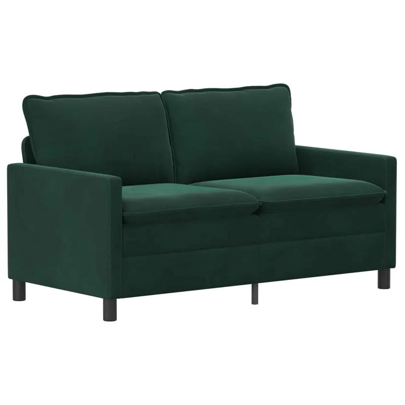 Sofos komplektas 2 pcs Tamsiai žalia Aksomas