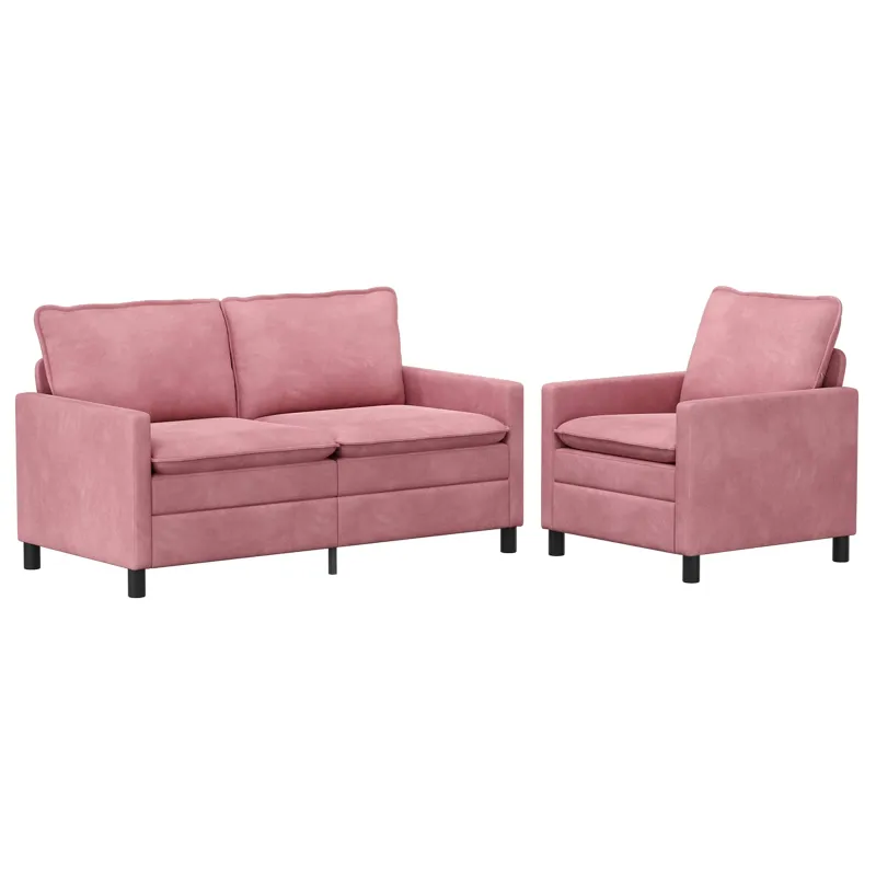 Sofos komplektas 2 pcs Rožinė Aksomas