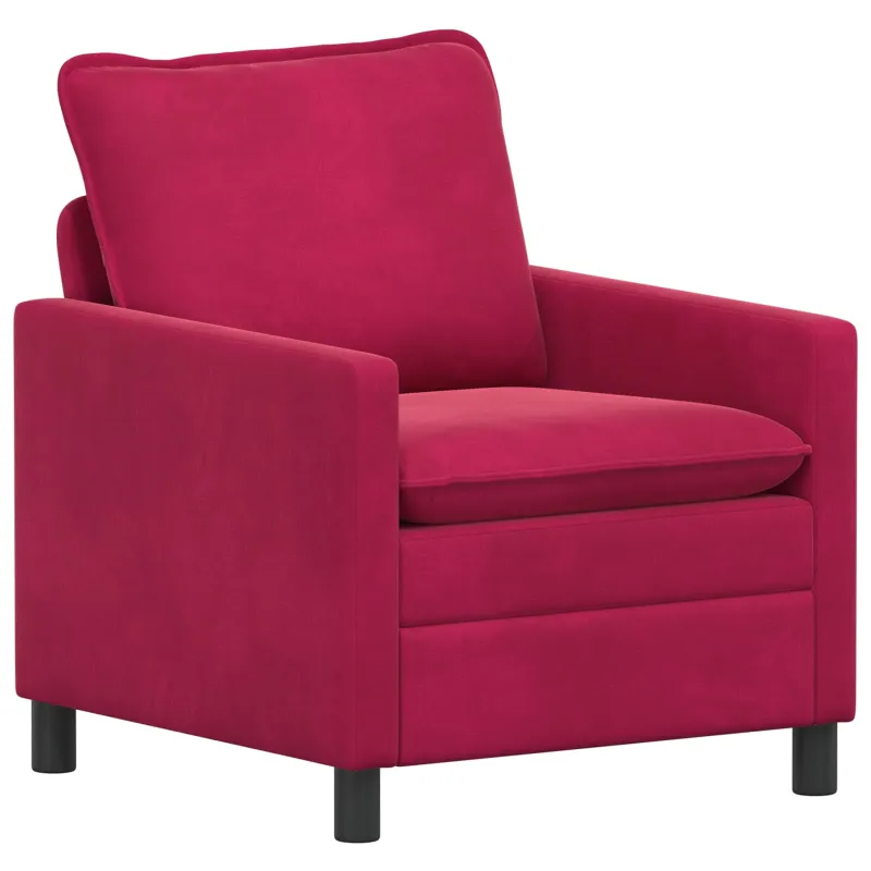 Sofos komplektas 2 pcs Vyno raudona Aksomas