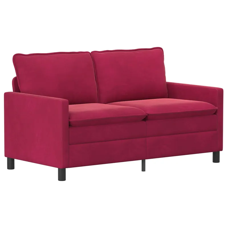 Sofos komplektas 2 pcs Vyno raudona Aksomas