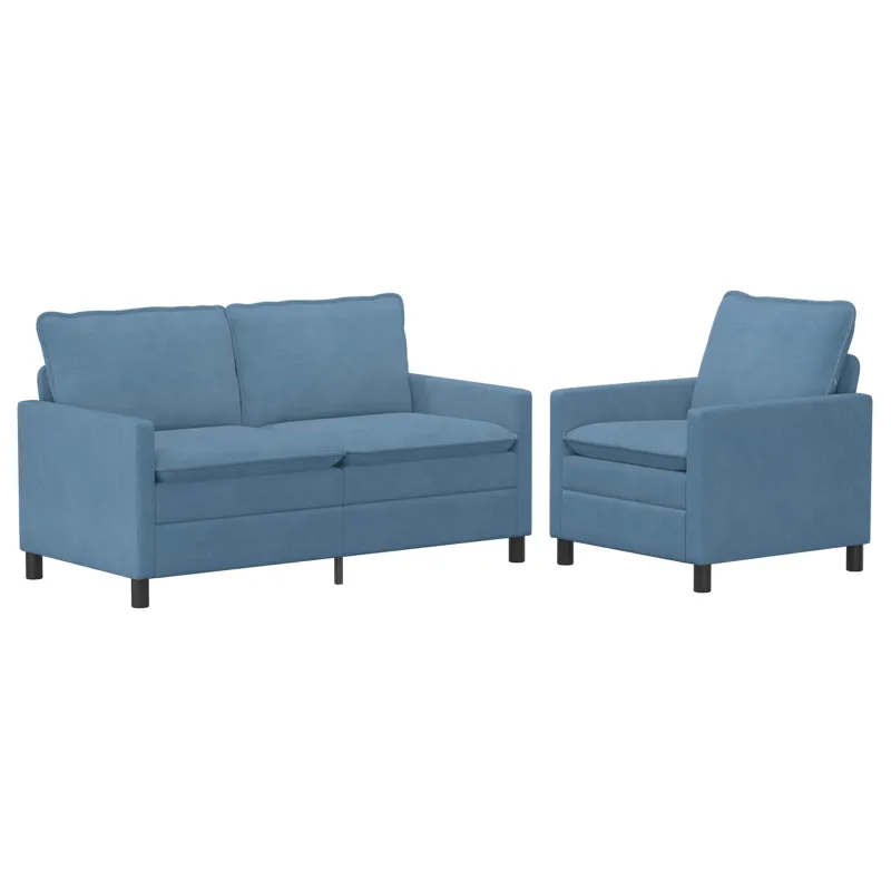 Sofos komplektas 2 pcs Mėlyna Audinys