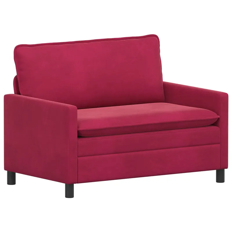 Sofos komplektas 2 pcs Vyno raudona Aksomas