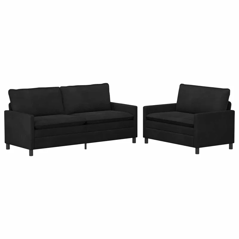Sofos komplektas 2 pcs Juoda Aksomas
