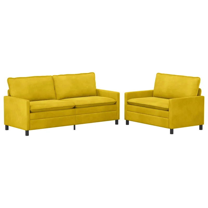 Sofos komplektas 2 pcs Geltona Aksomas