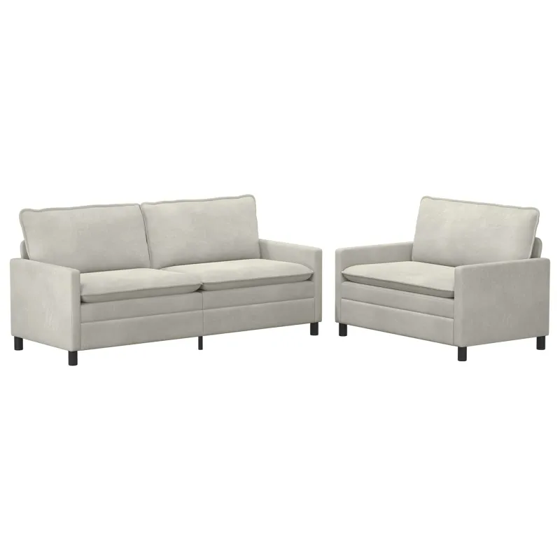 Sofos komplektas 2 pcs Kreminė Aksomas