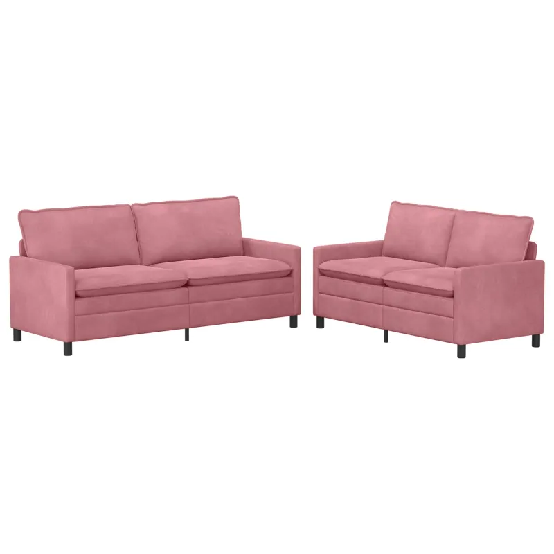Sofos komplektas 2 pcs Rožinė Aksomas