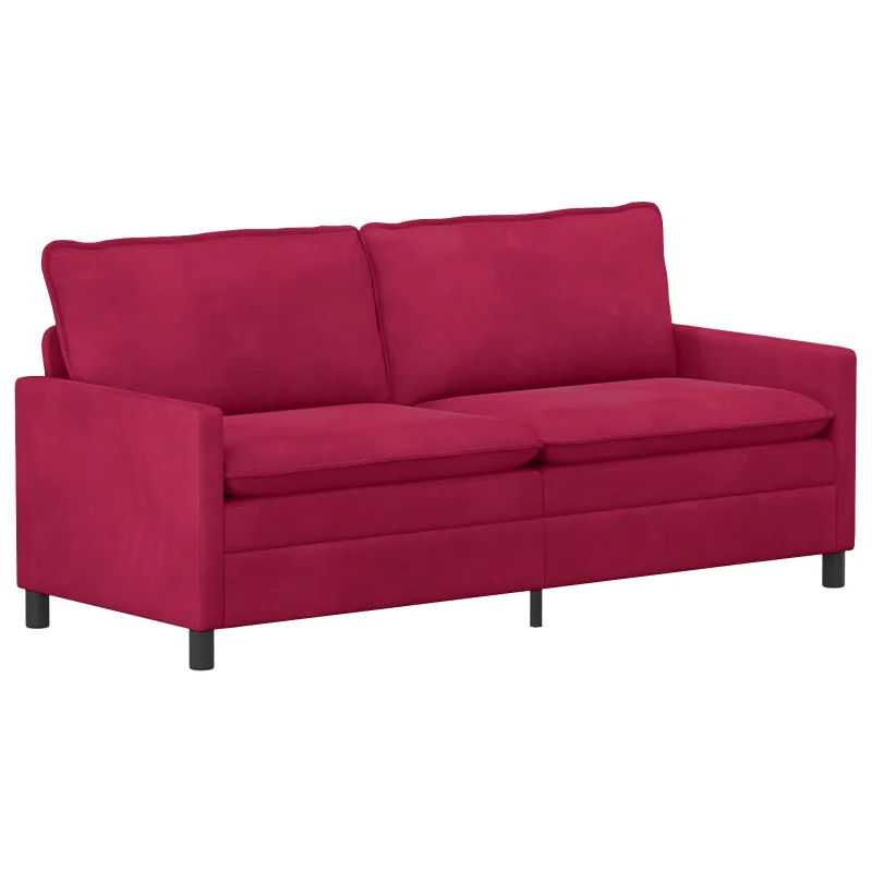 Sofos komplektas 2 pcs Vyno raudona Aksomas