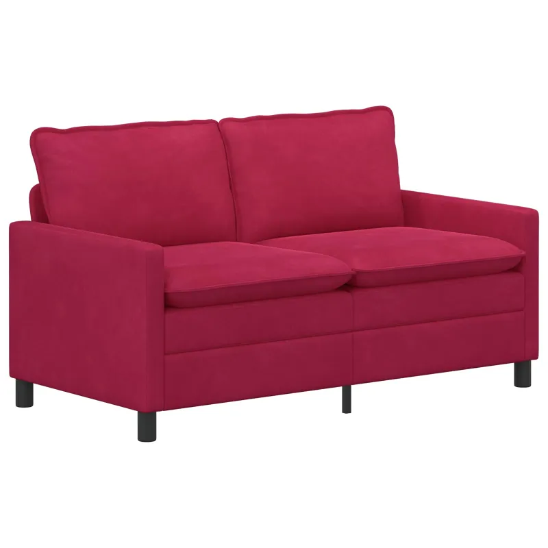 Sofos komplektas 2 pcs Vyno raudona Aksomas