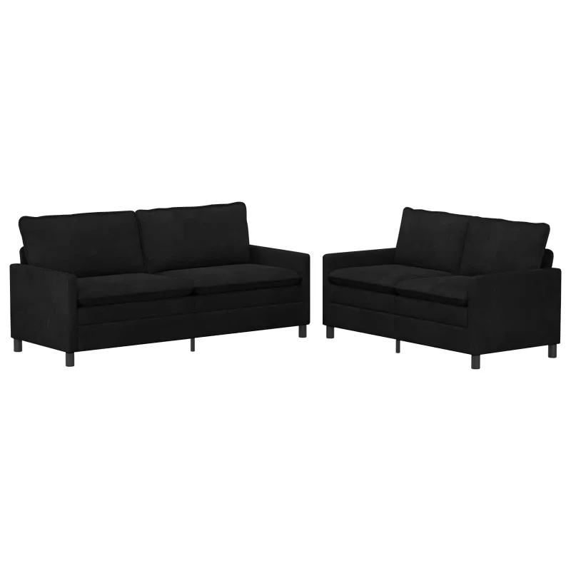 Sofos komplektas 2 pcs Juoda Aksomas