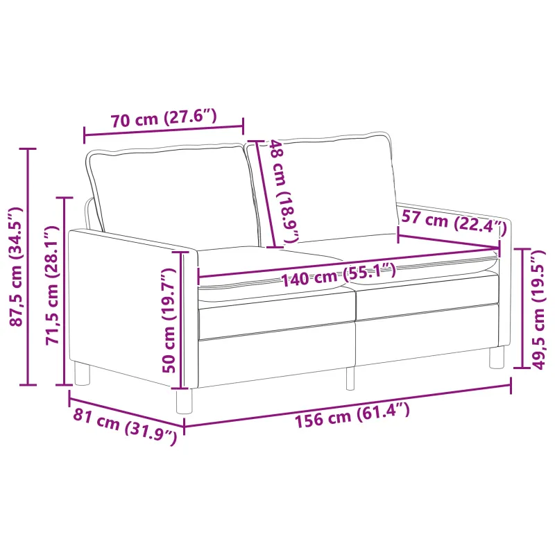 Sofos komplektas 2 pcs Geltona Aksomas