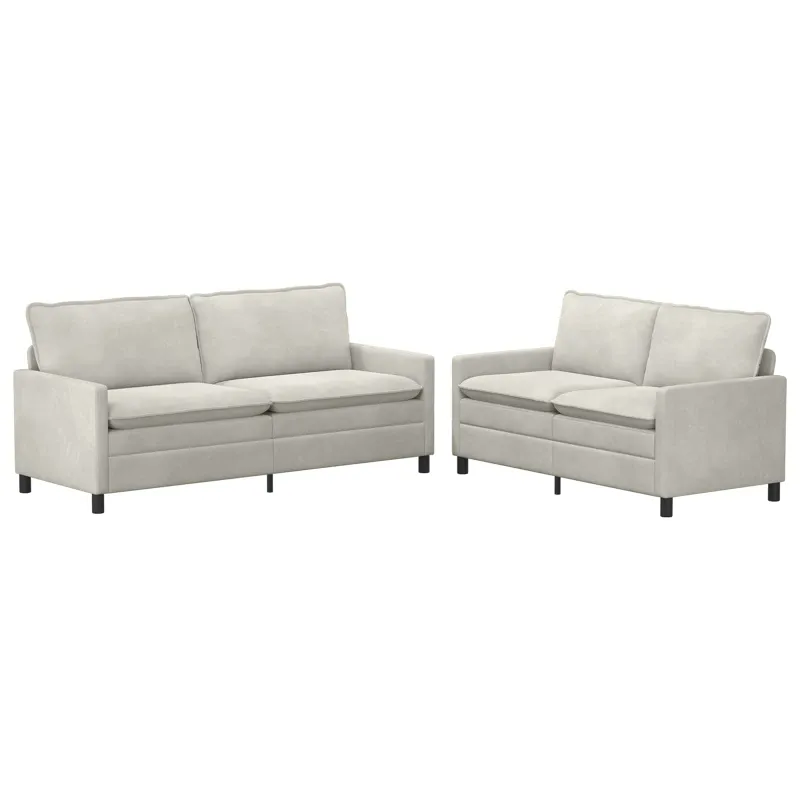 Sofos komplektas 2 pcs Kreminė Aksomas
