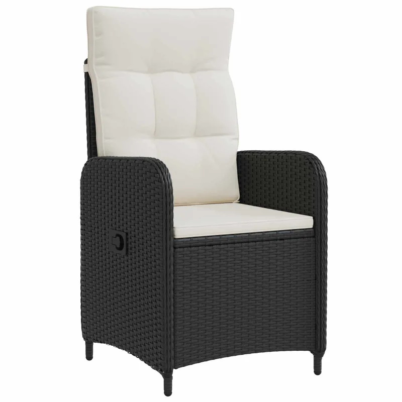Lauko valgomojo komplektas 3 pcs Juoda ir kreminė balta