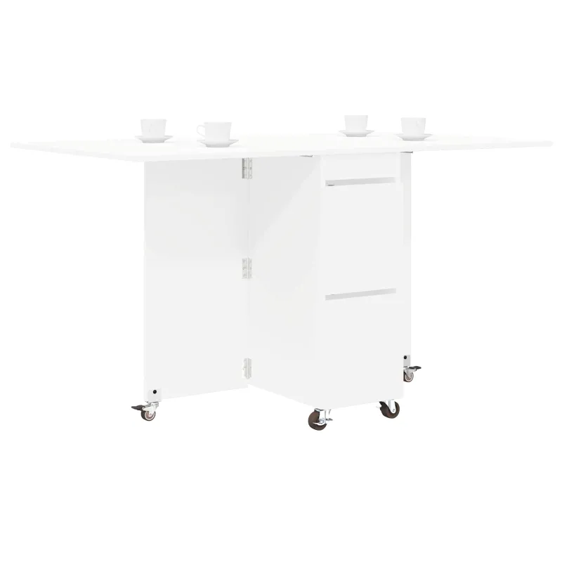 Valgomojo stalas 2 pcs 140 x 80 x 77 cm Apdirbta mediena Balta