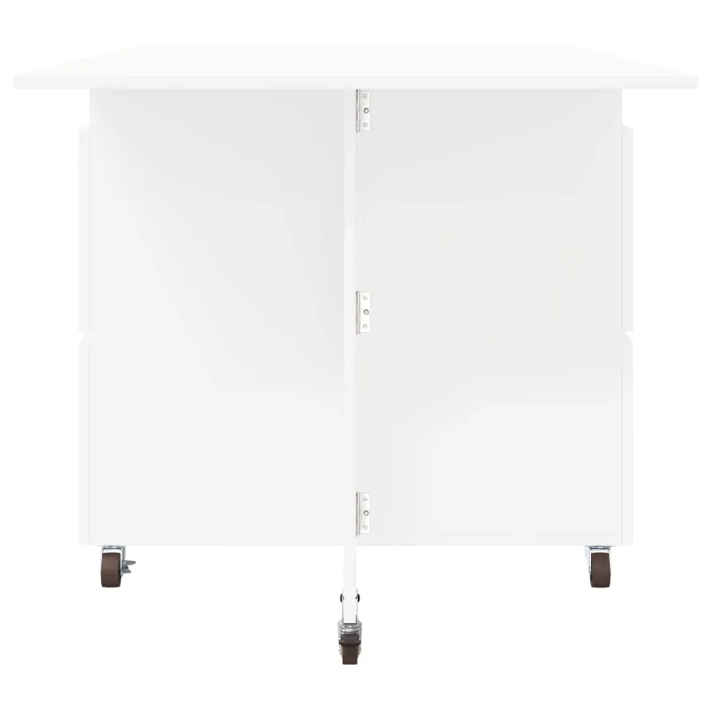 Valgomojo stalas 2 pcs 140 x 80 x 77 cm Apdirbta mediena Balta