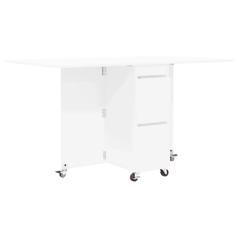 Valgomojo stalas 2 pcs 140 x 80 x 77 cm Apdirbta mediena Balta
