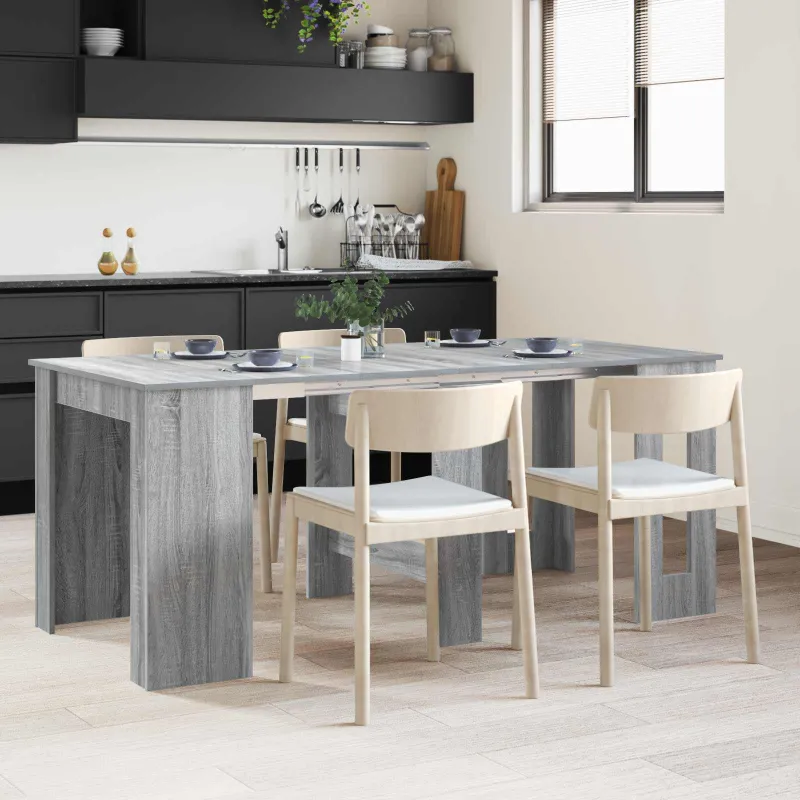 Valgomojo stalas 180 x 85 x 75 cm Apdirbta mediena Pilka Sonoma