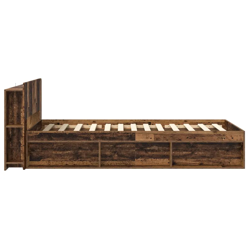 Lovos rėmas su saugojimu Sendintos medienos 75 x 190 cm