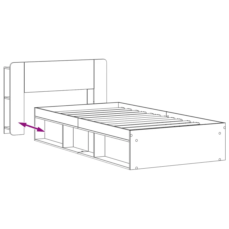 Lovos rėmas su saugojimu Sendintos medienos 100 x 200 cm