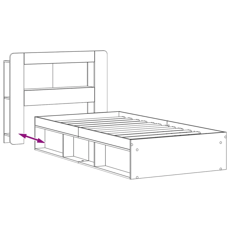Lovos rėmas su saugojimu su galvūgalio Betono pilka 80 x 200 cm