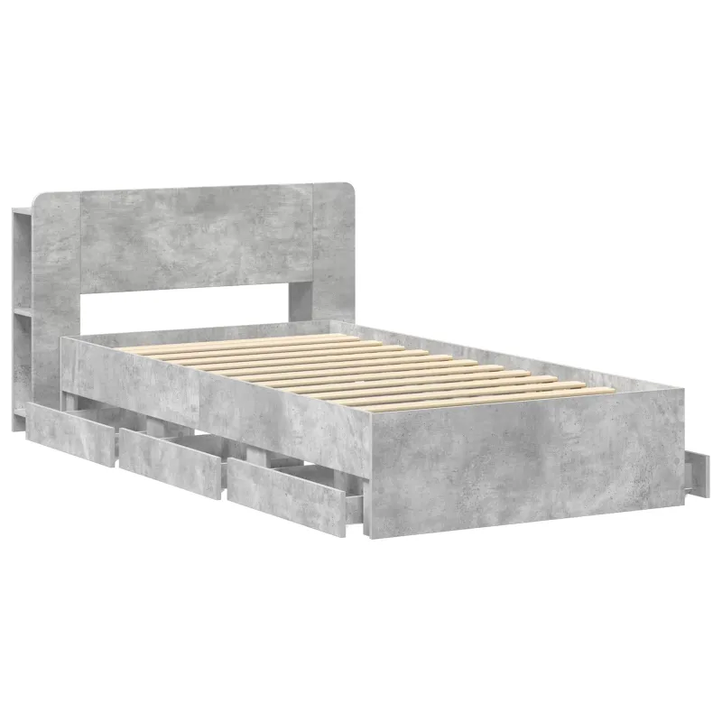 Lovos rėmas su saugojimu su galvūgalio Betono pilka 80 x 200 cm