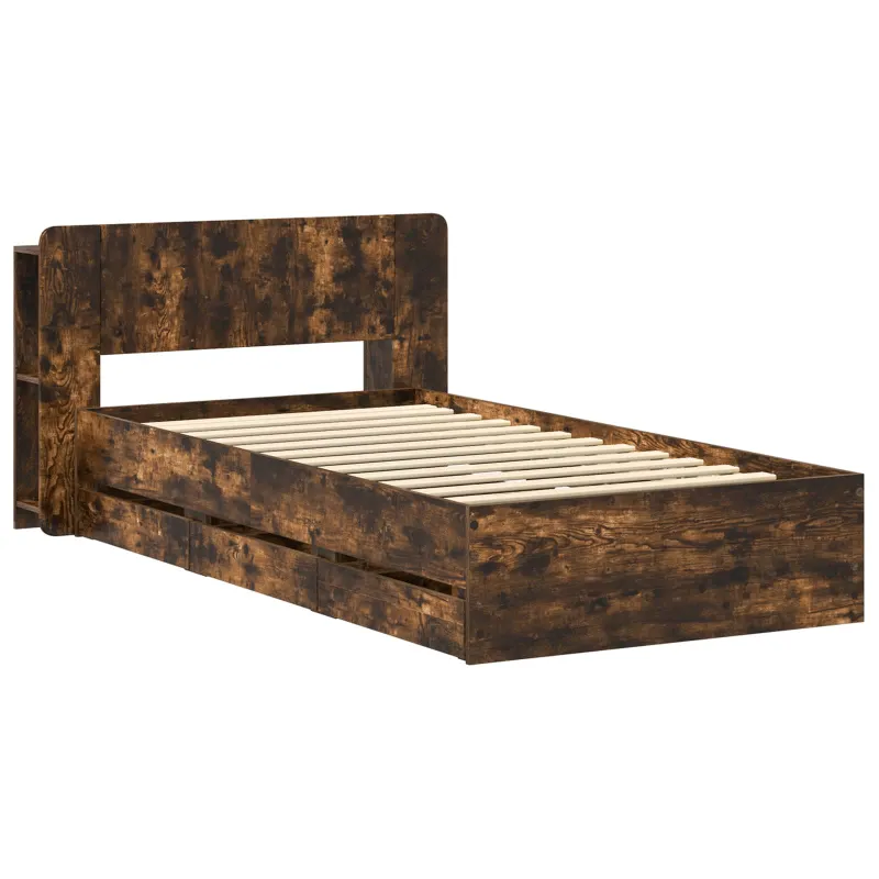 Lovos rėmas su saugojimu Dūminio ąžuolo 90 x 190 cm