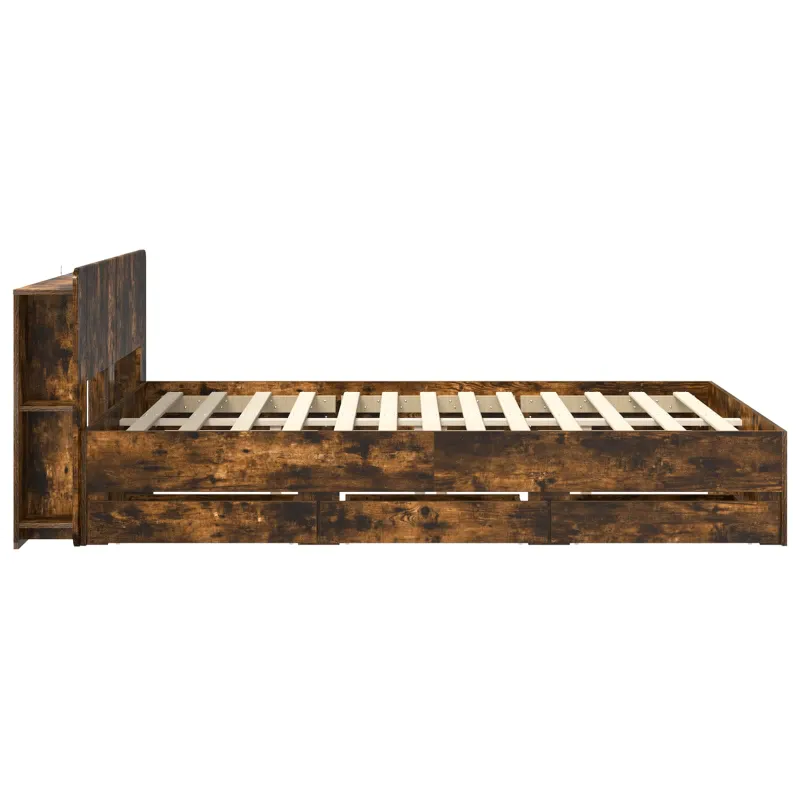 Lovos rėmas su saugojimu Dūminio ąžuolo 135 x 190 cm