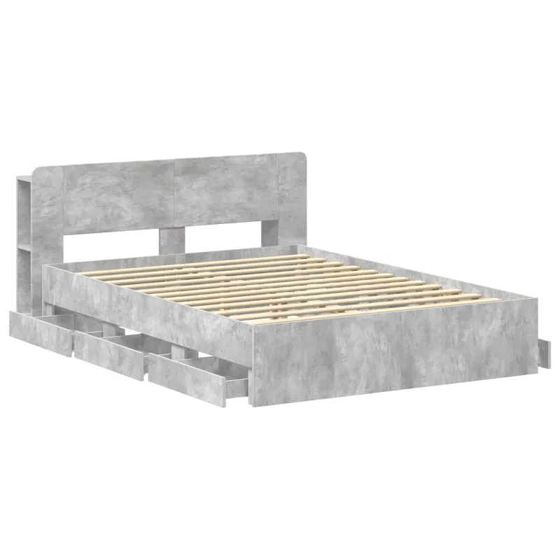 Lovos rėmas su saugojimu Betono pilka 150 x 200 cm