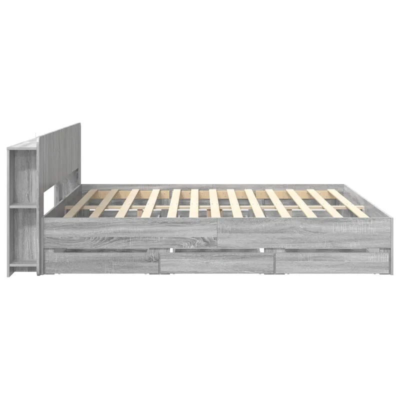 Lovos rėmas su saugojimu Pilka Sonoma 200 x 200 cm