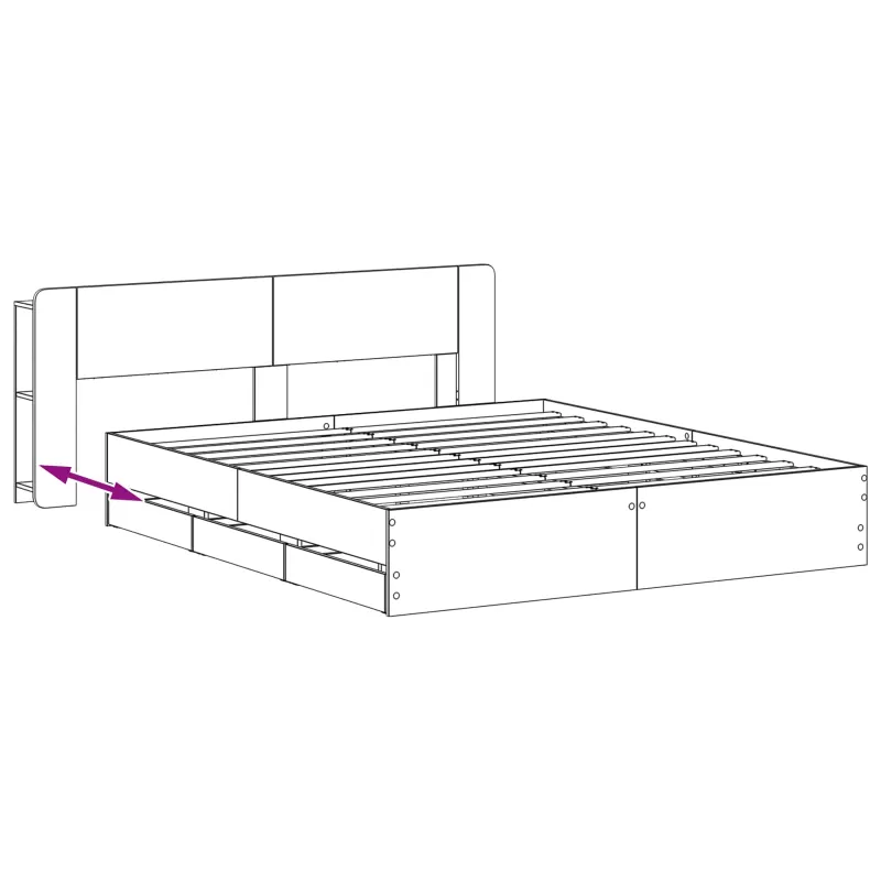 Lovos rėmas su saugojimu Pilka Sonoma 200 x 200 cm