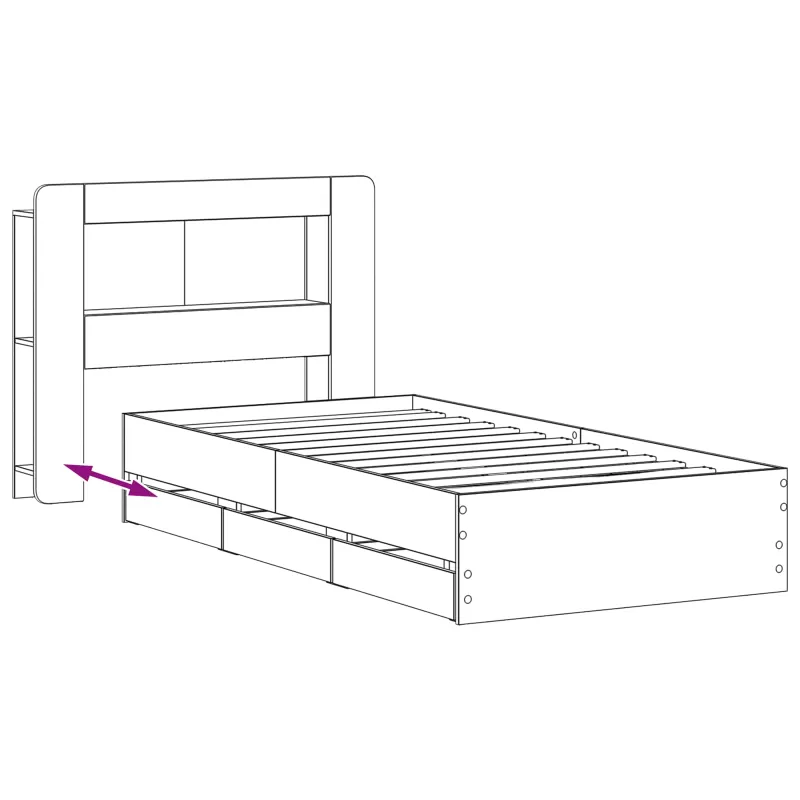 Lovos rėmas su saugojimu su galvūgalio Pilka Sonoma 80 x 200 cm