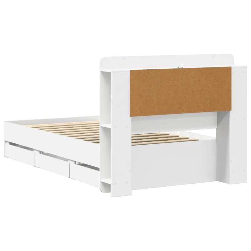 Lovos rėmas su saugojimu Balta 80 x 200 cm Apdirbta mediena
