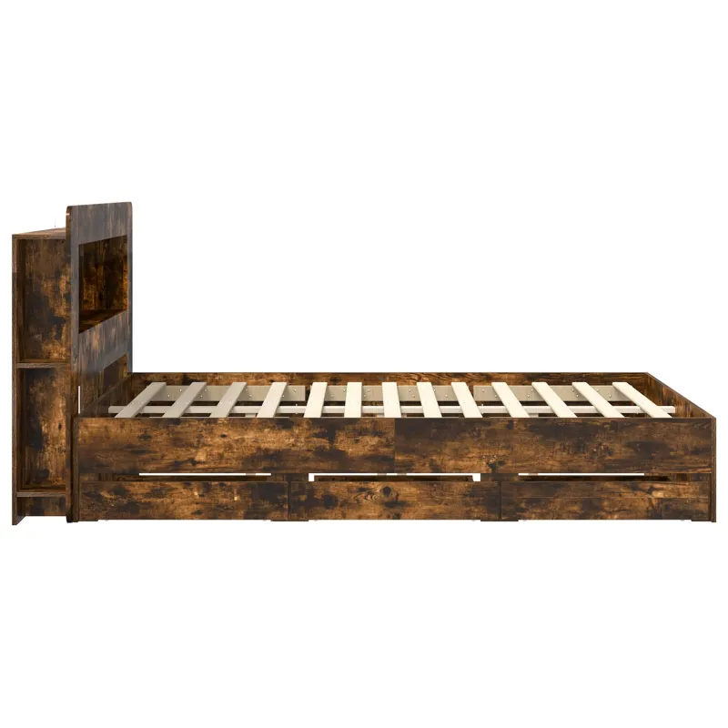 Lovos rėmas su saugojimu Dūminio ąžuolo 135 x 190 cm