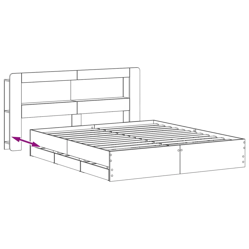 Lovos rėmas su saugojimu Pilka Sonoma 200 x 200 cm