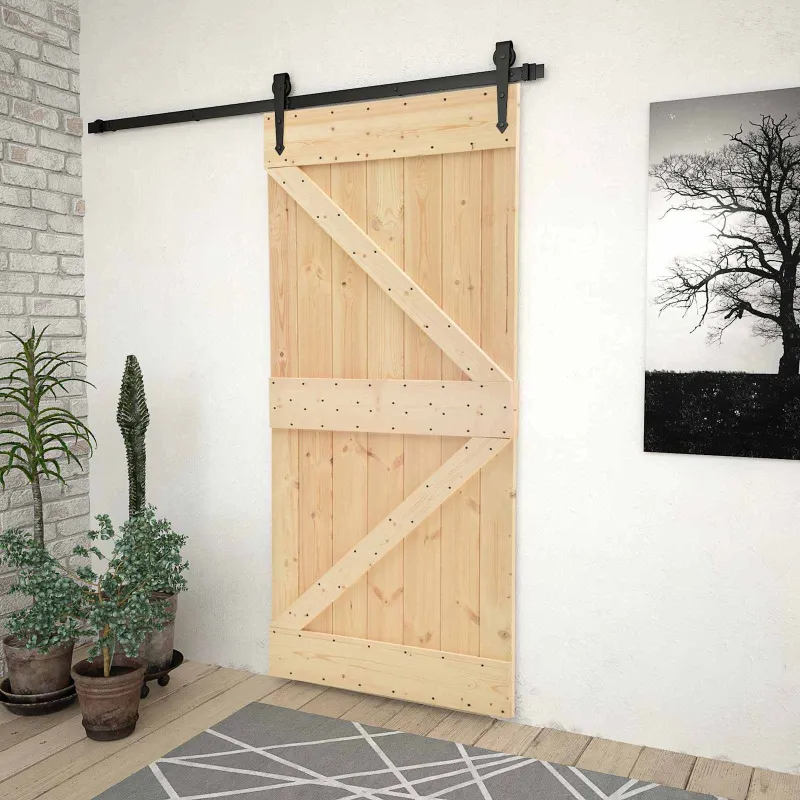 Slankios durys Natūrali ir juoda 80 x 210 cm