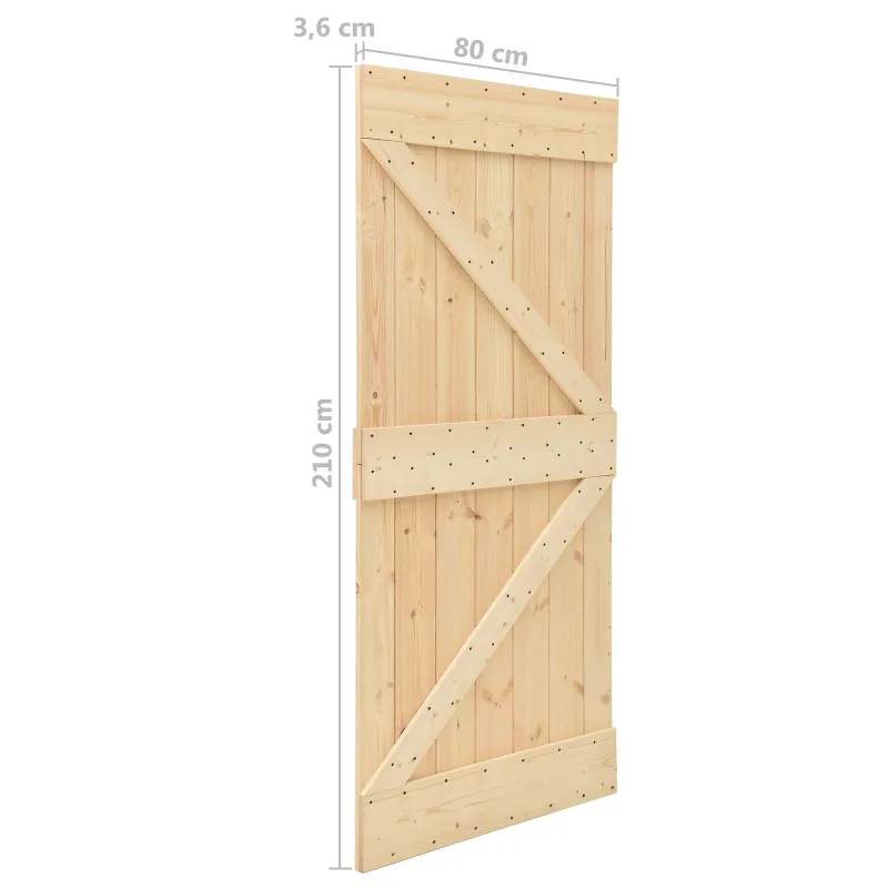 Slankios durys Natūrali ir juoda 80 x 210 cm