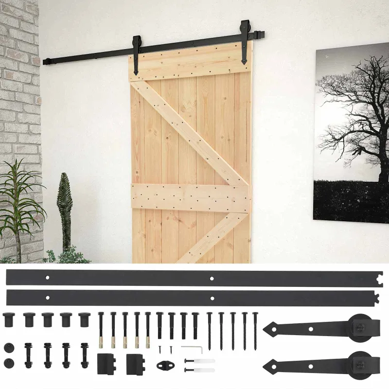 Slankios durys Natūrali ir juoda 90 x 210 cm